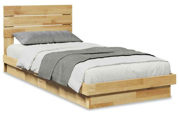 Rám postele s čelem bez matrace 75x190 cm Dubový masiv 3315747