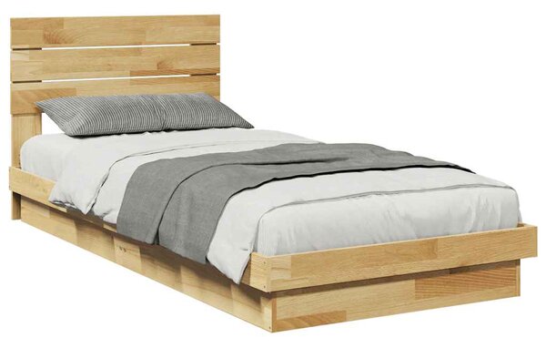Rám postele s čelem bez matrace 75x190 cm Dubový masiv 3315747