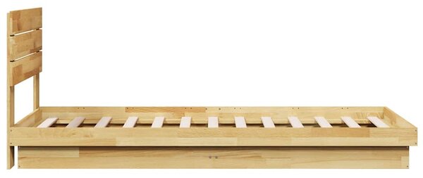 Rám postele s čelem bez matrace 75x190 cm Dubový masiv 3315747