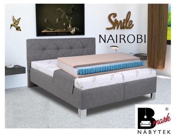 Čalouněná postel NAIROBI 160, 180 cm - matrace BONA SOFT
