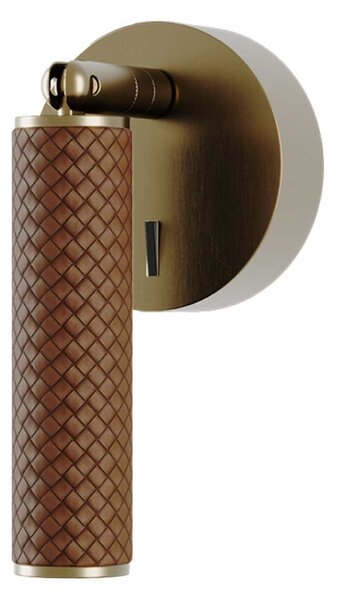 Aromas Coco LED nástěnné kožené svítidlo MosazČerná