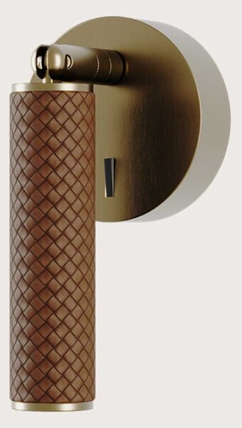 Aromas Coco LED nástěnné kožené svítidlo MosazČerná