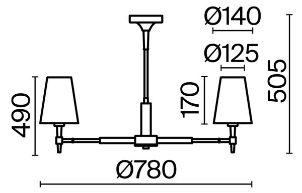 LUSTR, 78/49 cm MAYTONI - Online Only svítidla, Online Only