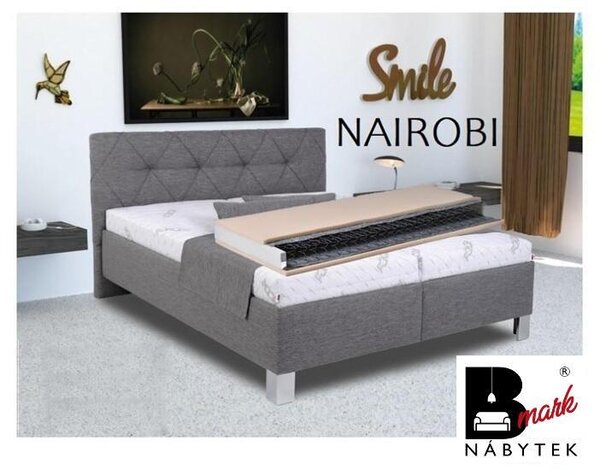 Čalouněná postel NAIROBI 160, 180 cm - matrace KOMBIFLEX