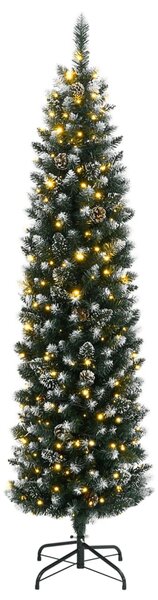 Umělý úzký vánoční stromek s 300 LED 210 cm 3315781