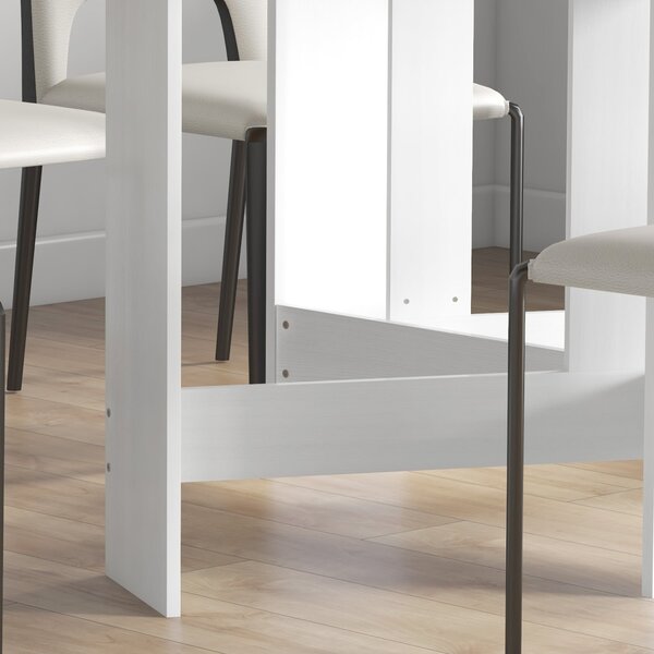 HOMCOM Skládací jídelní stůl oválný kuchyňský stůl s skládacími křídly moderní styl 163x80x75 cm Bílý | Aosom