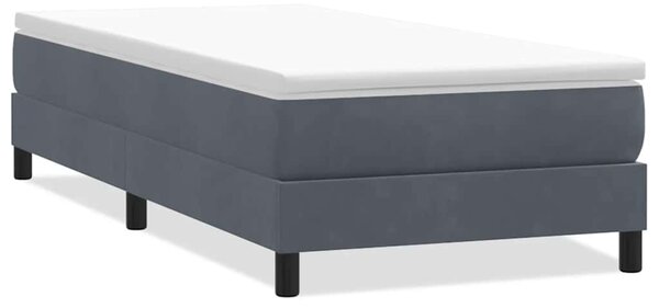 Postel Box Spring bez matrace tmavě šedá 80x220 cm samet 3315850