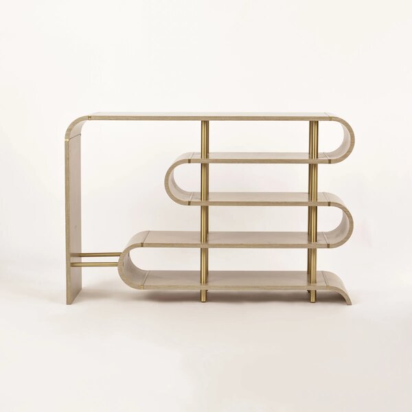 LivinHill Designový konzolový stolek Stilig ST962 122 cm béžový/zlatý