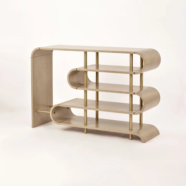 LivinHill Designový konzolový stolek Stilig ST962 122 cm béžový/zlatý