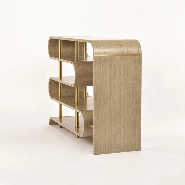 LivinHill Designový konzolový stolek Stilig ST962 122 cm béžový/zlatý