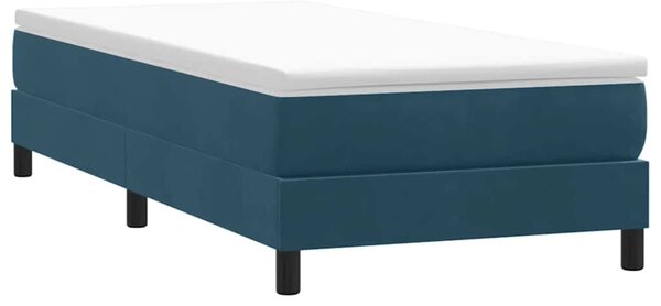 Postel Box Spring bez matrace tmavě modrá 80x210 cm samet 3315805