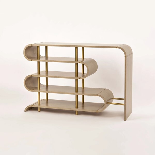 LivinHill Designový konzolový stolek Stilig ST962 122 cm béžový/zlatý
