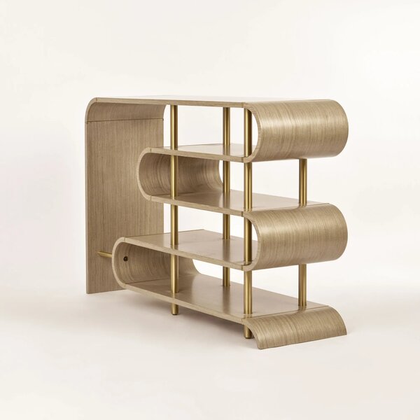 LivinHill Designový konzolový stolek Stilig ST962 122 cm béžový/zlatý