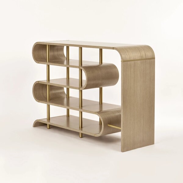 LivinHill Designový konzolový stolek Stilig ST962 122 cm béžový/zlatý