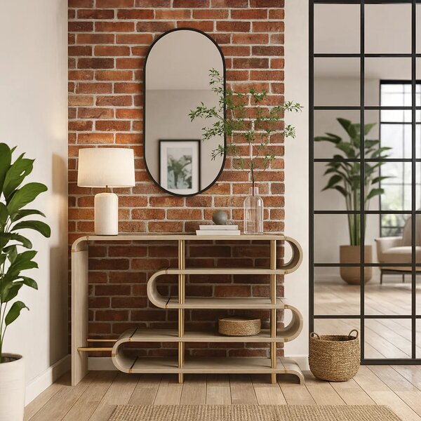 LivinHill Designový konzolový stolek Stilig ST962 122 cm béžový/zlatý