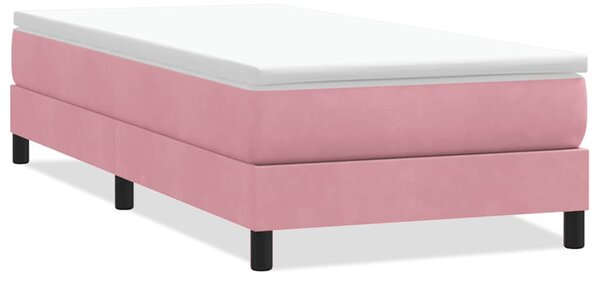 Postel Box Spring bez matrace růžová 100x210 cm samet 3315818