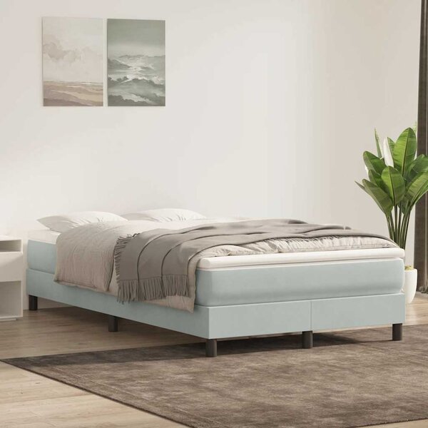 Postel Box Spring bez matrace světle šedá 120x210 cm samet 3315819