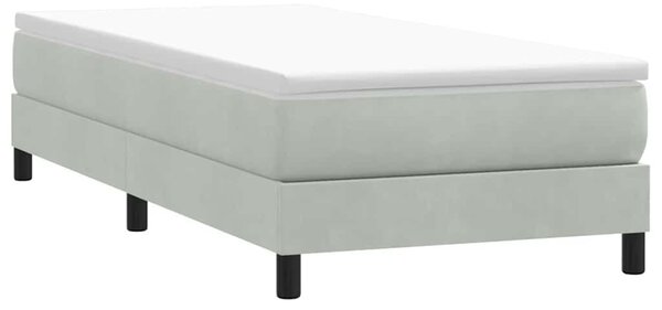Postel Box Spring bez matrace světle šedá 100x210 cm samet 3315813