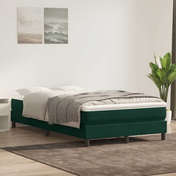 Postel Box Spring bez matrace tmavě zelená 120x210 cm samet 3315822