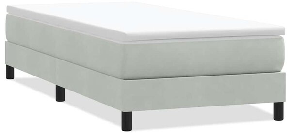 Postel Box Spring bez matrace světle šedá 100x210 cm samet 3315813