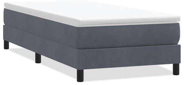Postel Box Spring bez matrace tmavě šedá 100x210 cm samet 3315814