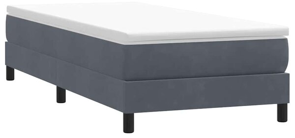 Postel Box Spring bez matrace tmavě šedá 100x210 cm samet 3315814