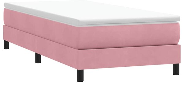Postel Box Spring bez matrace růžová 100x210 cm samet 3315818