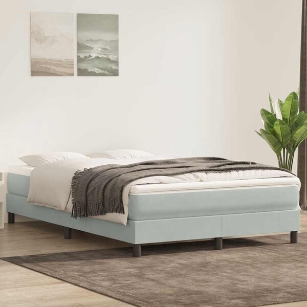 Postel Box Spring bez matrace světle šedá 160x210 cm samet 3315831