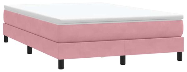 Postel Box Spring bez matrace růžová 140x210 cm samet 3315830