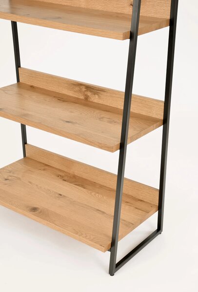 LivinHill Knihovna Indus 90 cm z masivu dub přírodní/grafit