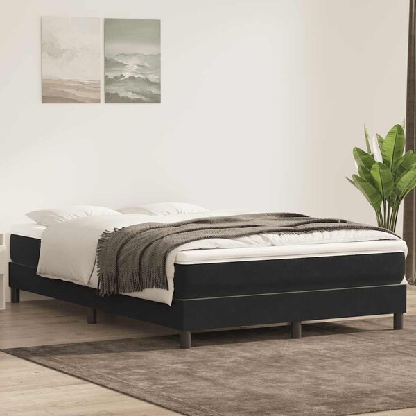 Postel Box Spring bez matrace černá 140x220 cm samet 3315875