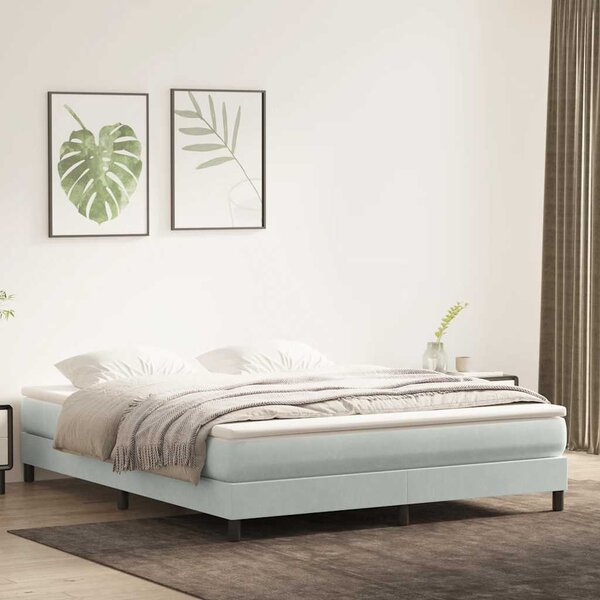 Postel Box Spring bez matrace světle šedá 180x210 cm samet 3315837