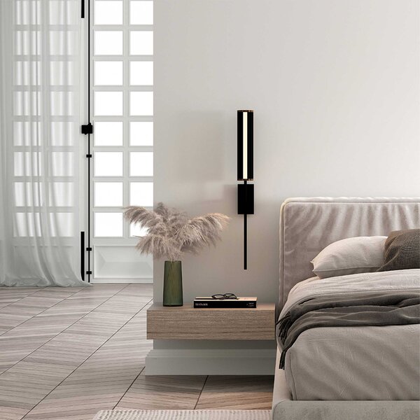 Aromas Niro LED nástěnné svítidlo stmívatelné Černá matná
