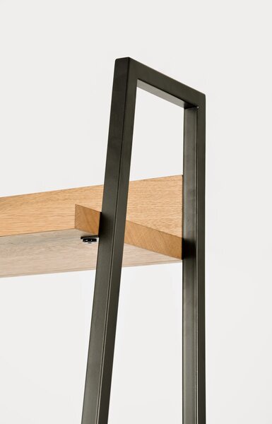 LivinHill Knihovna Indus 90 cm z masivu dub přírodní/grafit