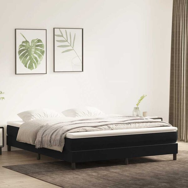 Postel Box Spring bez matrace černá 180x210 cm samet 3315839