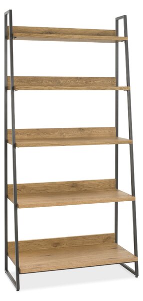 LivinHill Knihovna Indus 90 cm z masivu dub přírodní/grafit