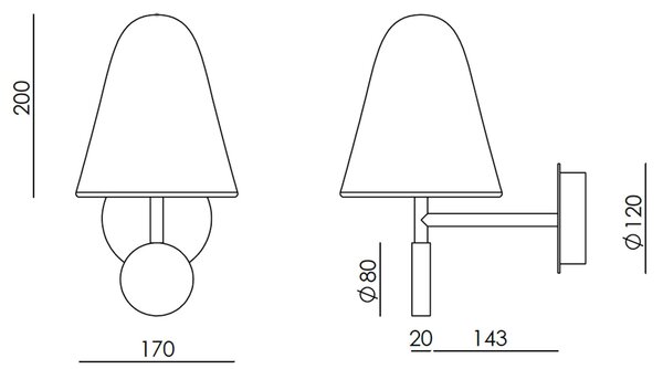 Aromas Stor LED nástěnné svítidlo Hnědá