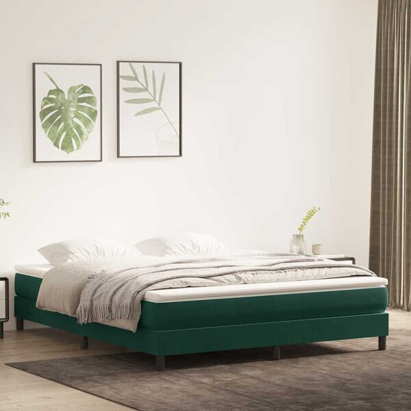 Postel Box Spring bez matrace tmavě zelená 180x210 cm samet 3315840