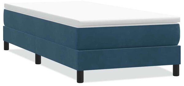 Postel Box Spring bez matrace tmavě modrá 80x220 cm samet 3315853
