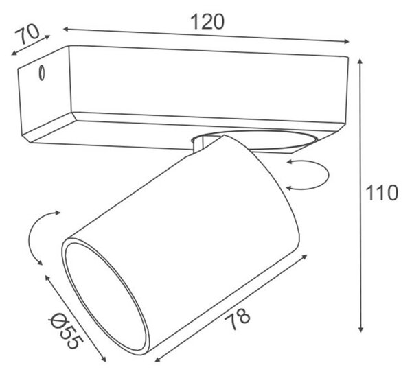 ACA Lighting bodové svítidlo nástěnné 1XGU10 bílá hliník 12X7X11CM ELITIS RA301S12WH