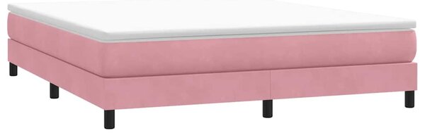 Postel Box Spring bez matrace růžová 180x210 cm samet 3315842