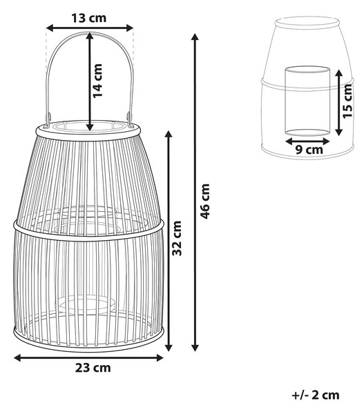 Lucerna HOSTE Bambus 32 cm Béžová