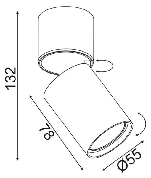 ACA Lighting bodové svítidlo nástěnné 1XGU10 bílá hliník D5,5XH13CM ELITIS RA301S6WH