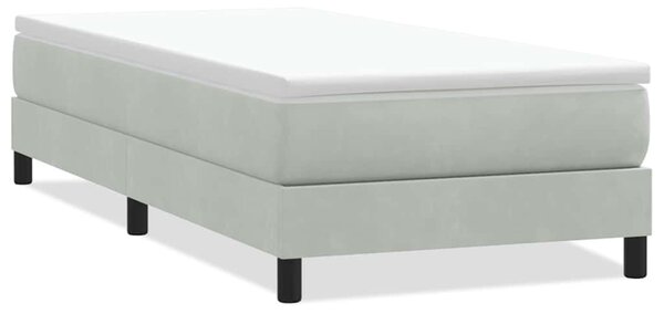 Postel Box Spring bez matrace světle šedá 80x220 cm samet 3315849