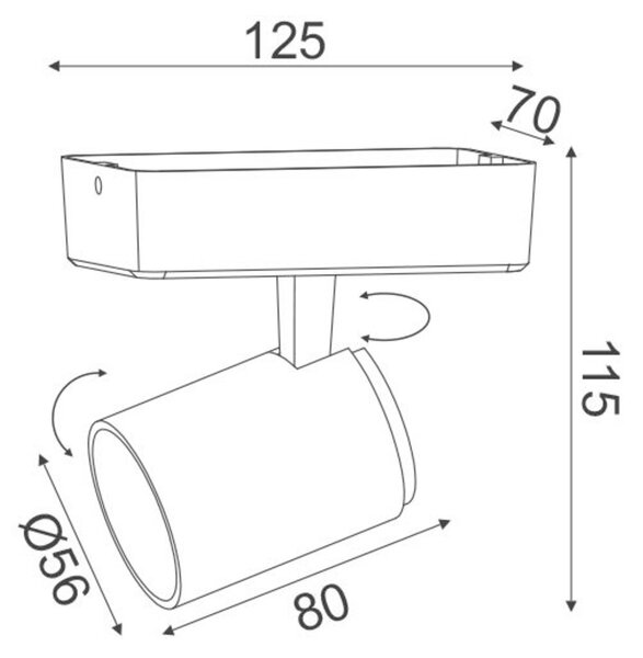 ACA Lighting bodové svítidlo nástěnné 1XGU10 bílá hliník 13X7X12CM DISCO RA311S13WG