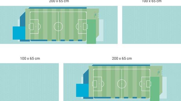 FUGU Fotbal světlá- ochrana na stěnu za postel Football light Varianta ochrany zdi: Delší strana postele 200x65 cm