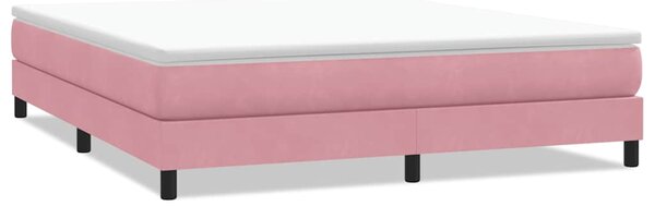 Postel Box Spring bez matrace růžová 180x210 cm samet 3315842