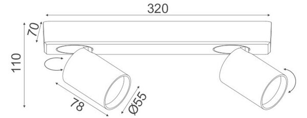 ACA Lighting bodové svítidlo nástěnné 2XGU10 bílá hliník 32X7X11CM ELITIS RA302S32WH