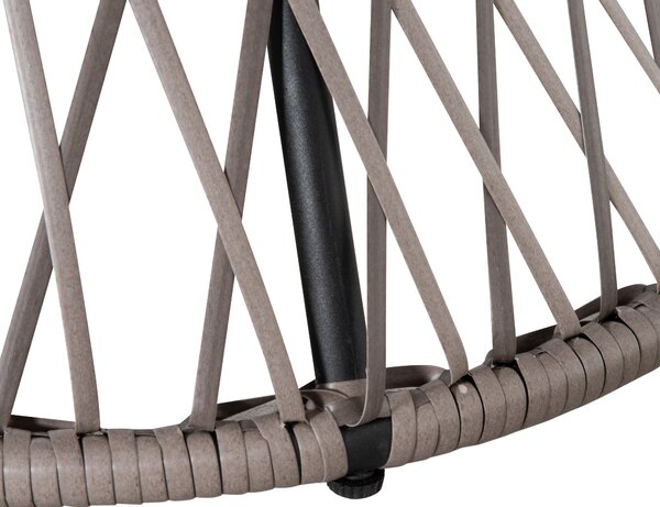 Outsunny Synthetic Rattan Otáčecí Papasan Křeslo Oválné Wicker PE Křeslo s Polštářem a Ocelovým Rámem Nosnost 160 kg pro Zahradu, Patio, Terasu 87x97x