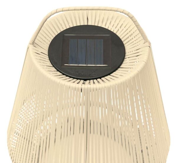 Original Home přenosná solární lampa LED Natural, Ø 20 cm, výška 30 cm, výplet z recyklované síťoviny, béžová (přírodní), 1 intenzita svitu